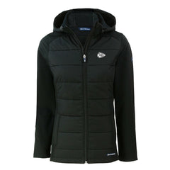 NFL Kansas City Chiefs Cutter & Buck Women's Evoke Hybrid Eco Softshell Recycled Full-Zip Hoodie Jacket