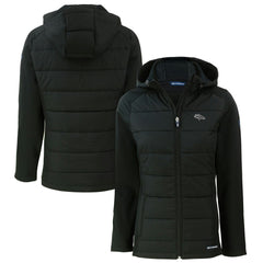 NFL Denver Broncos Cutter & Buck Women's Evoke Hybrid Eco Softshell Recycled Full-Zip Hoodie Jacket