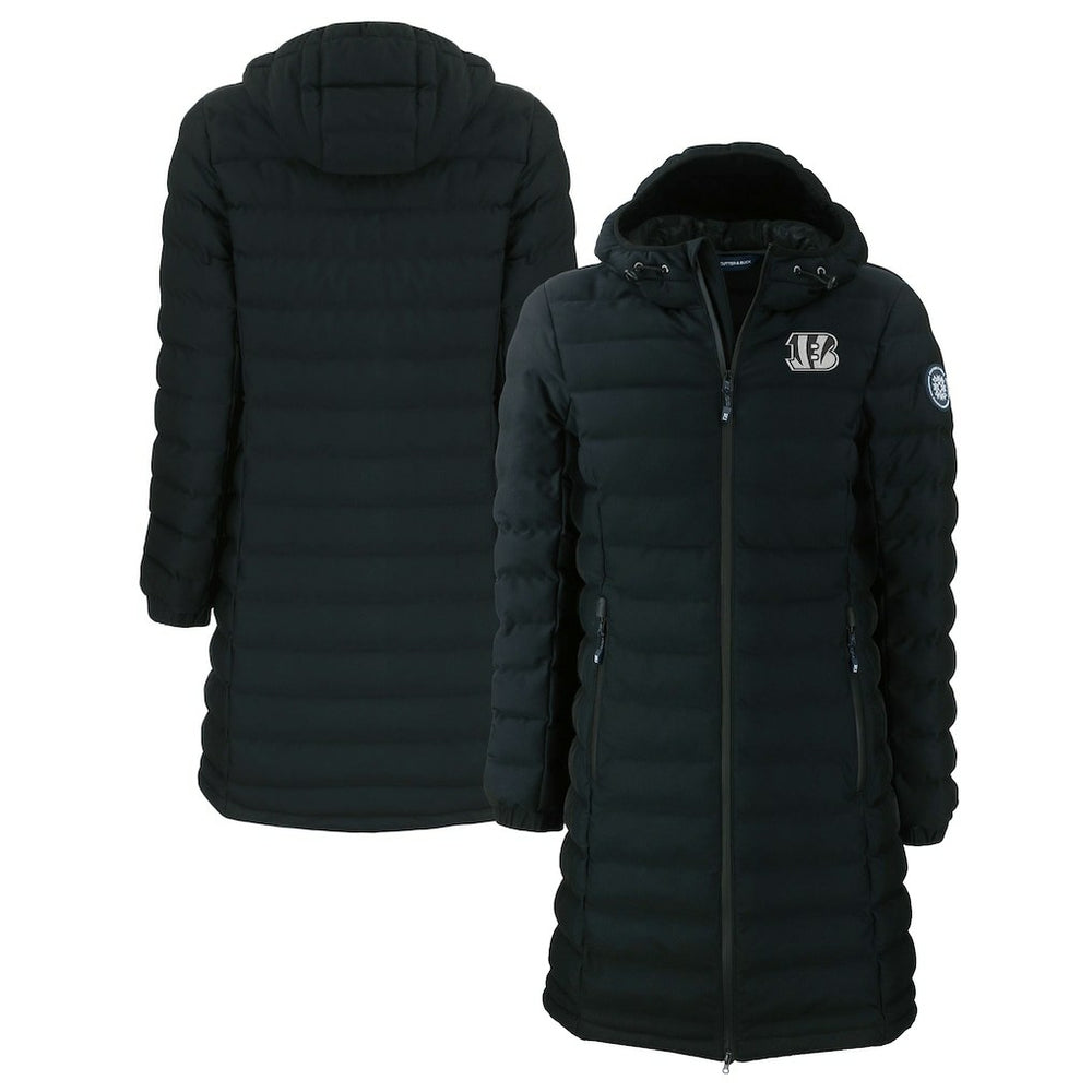 NFL Cincinnati Bengals Cutter & Buck Women's Mission Ridge Repreve Eco Insulated Full-Zip Hoodie Long Puffer Jacket