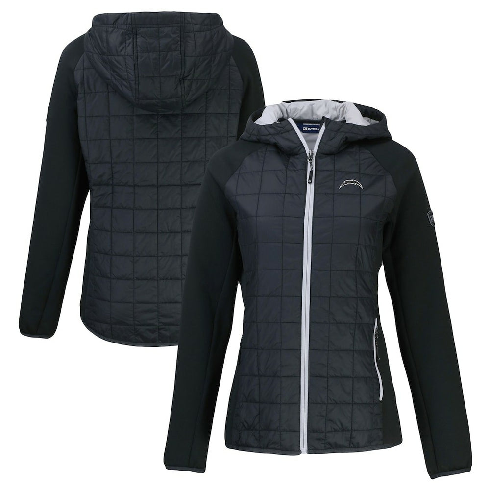 NFL Los Angeles Chargers Cutter & Buck Women's Rainier PrimaLoft Eco Hybrid Full-Zip Hoodie Jacket