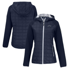 NFL Los Angeles Chargers Cutter & Buck Women's Rainier PrimaLoft Eco Hybrid Full-Zip Hoodie Jacket