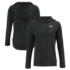 NFL Washington Commanders Cutter & Buck Women's Coastline Epic Comfort Eco Recycled Long Sleeve Hoodie T-Shirt