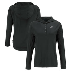 NFL Philadelphia Eagles Cutter & Buck Women's Coastline Epic Comfort Eco Recycled Long Sleeve Hoodie T-Shirt