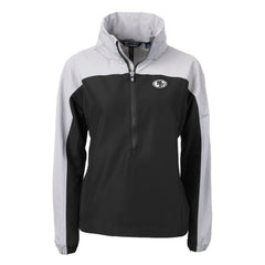 NFL San Francisco 49ers Cutter & Buck Women's Charter Eco Recycled Half-Zip Hoodie Anorak Jacket