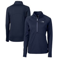 NFL Seattle Seahawks Cutter & Buck Women's Adapt Eco Knit Stretch Recycled Raglan Half-Zip Top