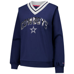 NFL Dallas Cowboys Tommy Hilfiger Women's Alice V-Neck Pullover Sweatshirt