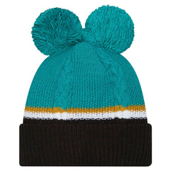 NFL Jacksonville Jaguars Women's Double Bubble Cuffed Knit Hat with Poms