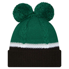NFL New York Jets Women's Double Bubble Cuffed Knit Hat with Poms