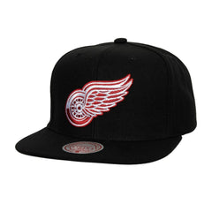 Detroit Red Wings Mitchell & Ness Core Top Spot Snapback Hat