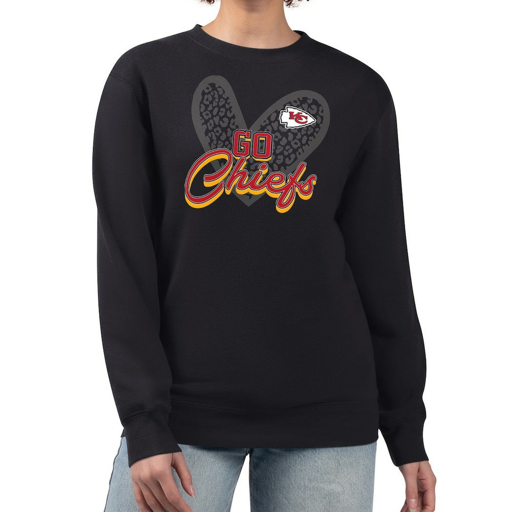 NFL Kansas City Chiefs G-III 4Her by Carl Banks Women's Leopard Heart Pullover Sweatshirt