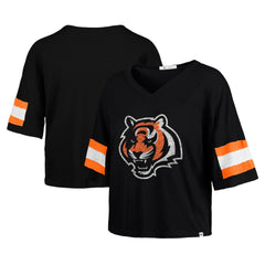 NFL Cincinnati Bengals '47 Women's Double Header Scout Cropped V-Neck T-Shirt