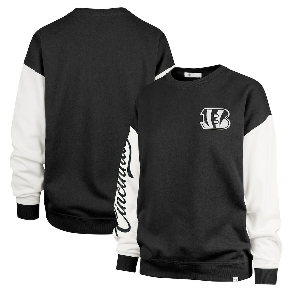 NFL Cincinnati Bengals '47 Women's Double Header Rise Andie Pullover Sweatshirt