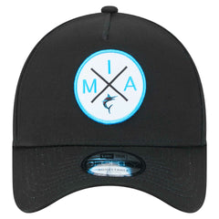 Miami Marlins 9FORTY A-Frame Adjustable Hat - Black | New Era