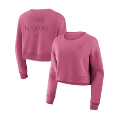 NFL Kansas City Chiefs Women's Studio Tri-Blend Cropped Pullover Sweatshirt