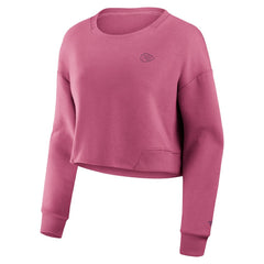 NFL Kansas City Chiefs Women's Studio Tri-Blend Cropped Pullover Sweatshirt