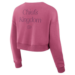 NFL Kansas City Chiefs Women's Studio Tri-Blend Cropped Pullover Sweatshirt