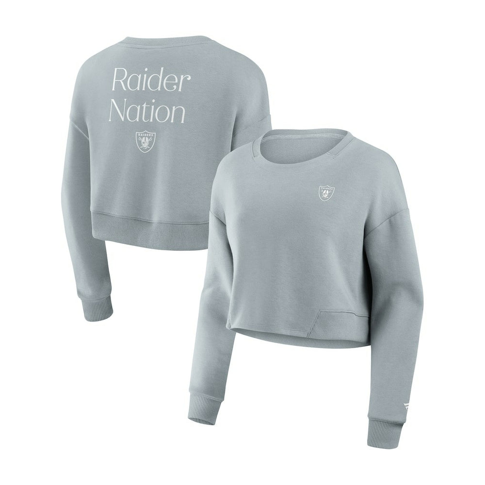 NFL Las Vegas Raiders Women's Studio Tri-Blend Cropped Pullover Sweatshirt