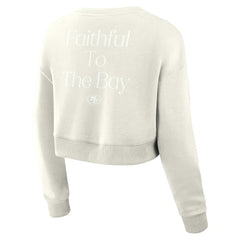 NFL San Francisco 49ers Women's Studio Tri-Blend Cropped Pullover Sweatshirt