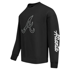 Atlanta Braves Pro Standard Paint The City Dropped Shoulder Pullover Sweatshirt - Black