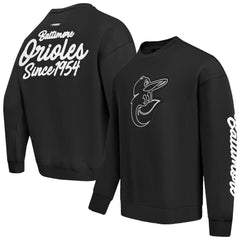 Baltimore Orioles Pro Standard Paint The City Dropped Shoulder Pullover Sweatshirt - Black