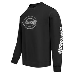 Cincinnati Reds Pro Standard Paint The City Dropped Shoulder Pullover Sweatshirt - Black