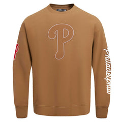 Philadelphia Phillies Pro Standard Paint The City Dropped Shoulder Pullover Sweatshirt - Brown