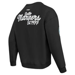 Seattle Mariners Pro Standard Paint The City Dropped Shoulder Pullover Sweatshirt - Black