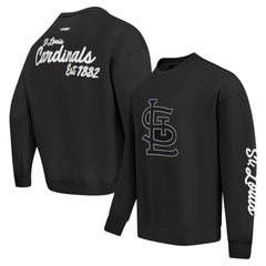St. Louis Cardinals Pro Standard Paint The City Dropped Shoulder Pullover Sweatshirt - Black