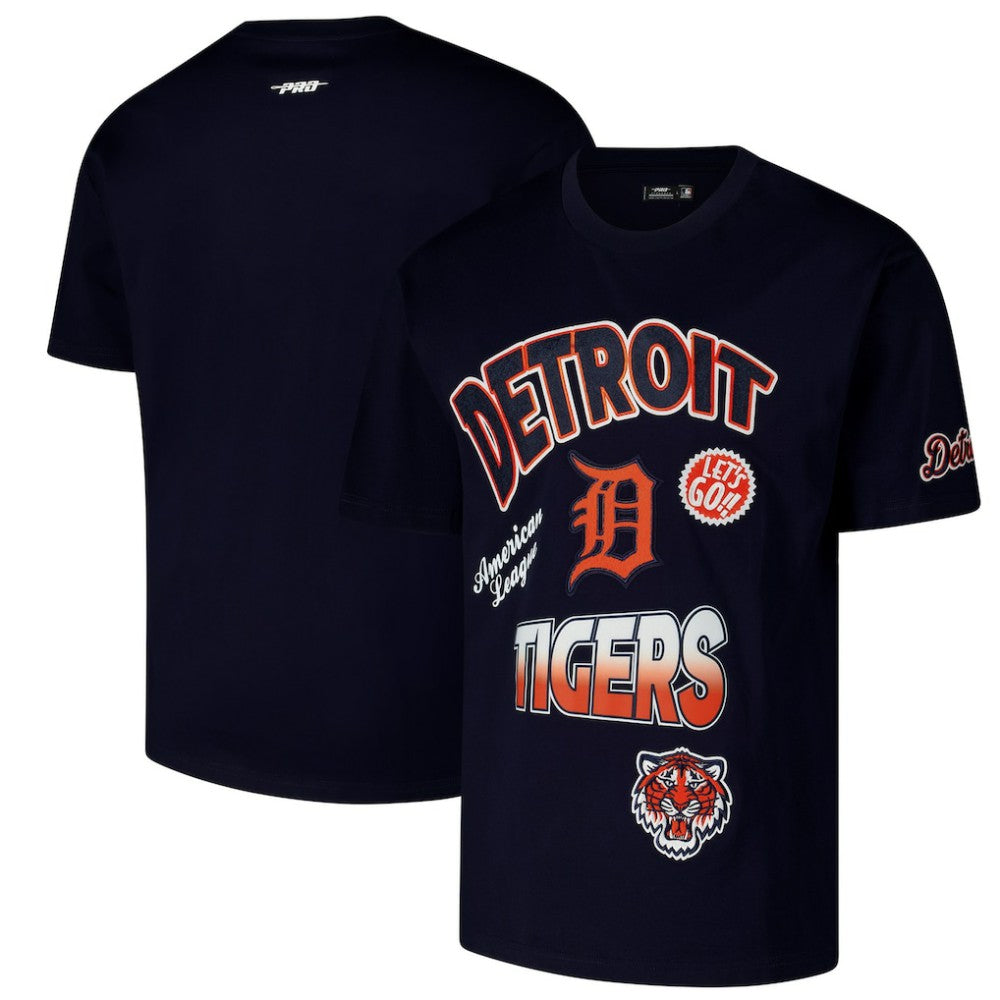 Detroit Tigers Pro Standard Turn It Up Dropped Shoulder T-Shirt - Navy