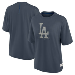 Los Angeles Dodgers Women's Oversized Elements Raw Edge Future Ground T-Shirt - Blue