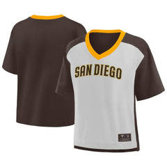 San Diego Padres Oversized Race To Win V-Neck T-Shirt - Brown/Graphite