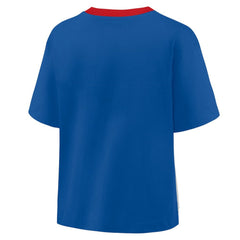 Chicago Cubs Oversized Race To Win V-Neck T-Shirt - Royal/Graphite