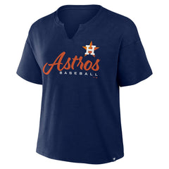 Houston Astros Women's Fan Fave Stadium Slub Boxy T-Shirt - Navy
