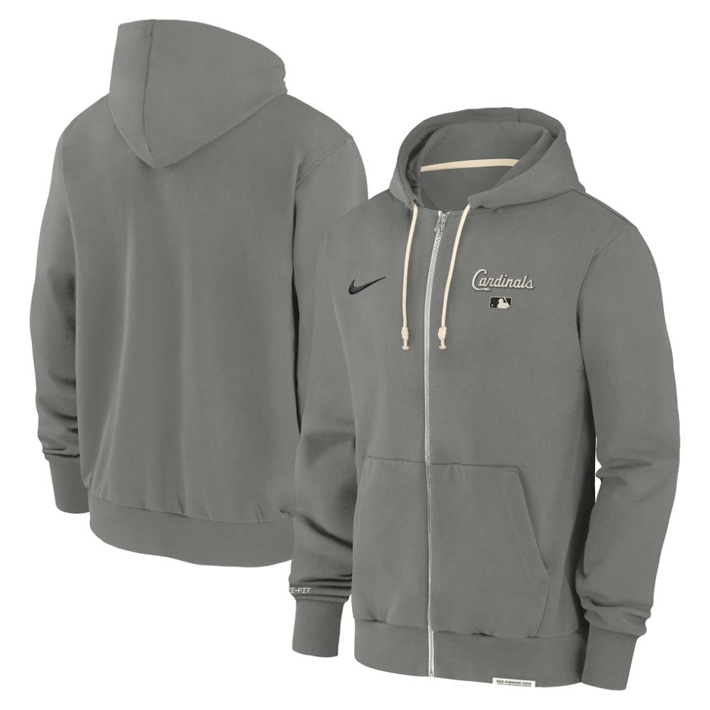 St. Louis Cardinals Authentic Collection Travel Performance Full-Zip Hoodie - Charcoal | Nike
