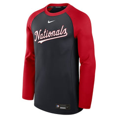 Washington Nationals Authentic Collection Game Time Raglan Dri-FIT Long Sleeve T-Shirt - Navy/Red | Nike