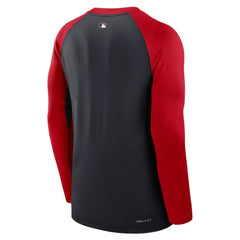 Washington Nationals Authentic Collection Game Time Raglan Dri-FIT Long Sleeve T-Shirt - Navy/Red | Nike