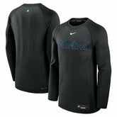Miami Marlins Authentic Collection Game Time Raglan Dri-FIT Long Sleeve T-Shirt - Black | Nike