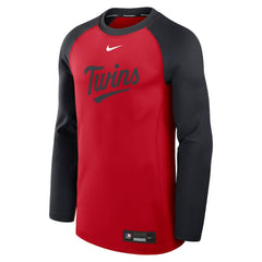 Minnesota Twins Authentic Collection Game Time Raglan Dri-FIT Long Sleeve T-Shirt - Red/Navy | Nike