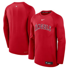Los Angeles Angels Authentic Collection Game Time Raglan Dri-FIT Long Sleeve T-Shirt - Red | Nike