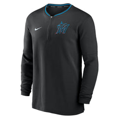 Miami Marlins Authentic Collection Performance Half-Zip Top - Black | Nike