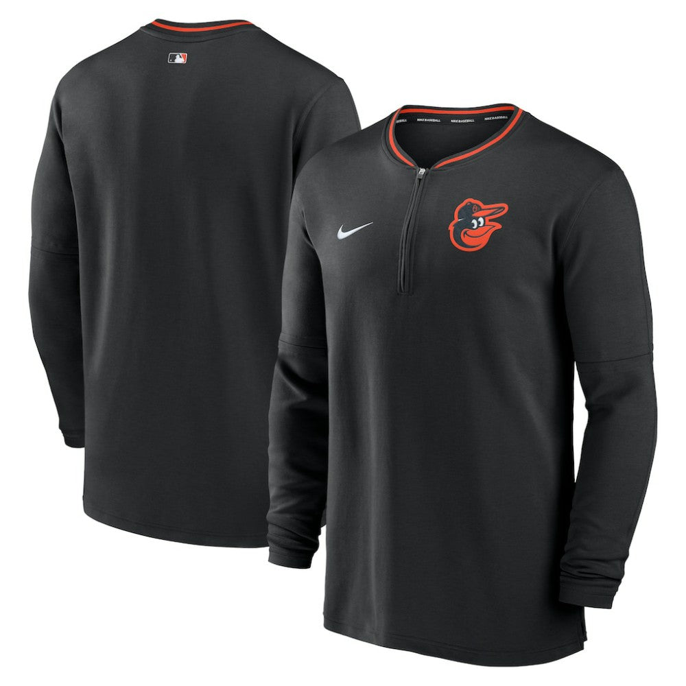 Baltimore Orioles Authentic Collection Performance Half-Zip Top - Black | Nike