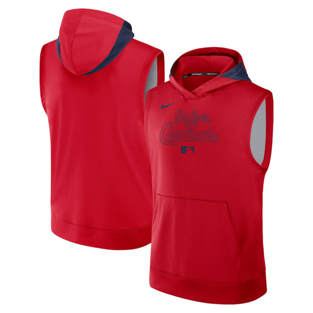 St. Louis Cardinals Authentic Collection Dri-FIT Sleeveless Hoodie - Red | Nike