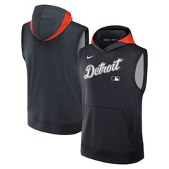 Detroit Tigers Authentic Collection Dri-FIT Sleeveless Hoodie - Navy | Nike