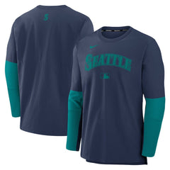 Seattle Mariners Authentic Collection Player Dri-FIT Lightweight Pullover - Navy/Teal | Nike