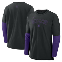 Colorado Rockies Authentic Collection Player Dri-FIT Lightweight Pullover - Black/Purple | Nike