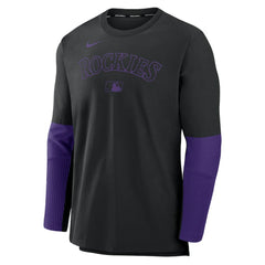 Colorado Rockies Authentic Collection Player Dri-FIT Lightweight Pullover - Black/Purple | Nike
