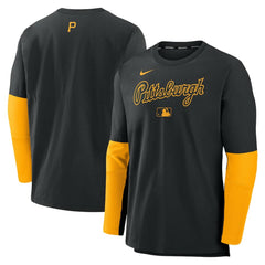 Pittsburgh Pirates Authentic Collection Player Dri-FIT Lightweight Pullover - Black/Gold | Nike
