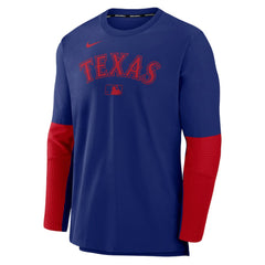 Texas Rangers Authentic Collection Player Dri-FIT Lightweight Pullover - Royal/Red | Nike