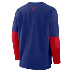 Texas Rangers Authentic Collection Player Dri-FIT Lightweight Pullover - Royal/Red | Nike