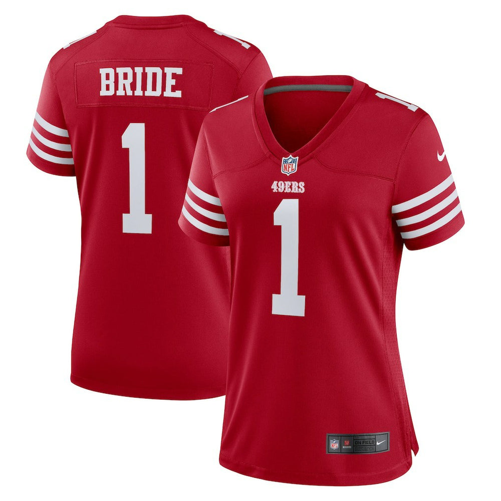 NFL San Francisco 49ers Number 1 Bride Women's Game Jersey